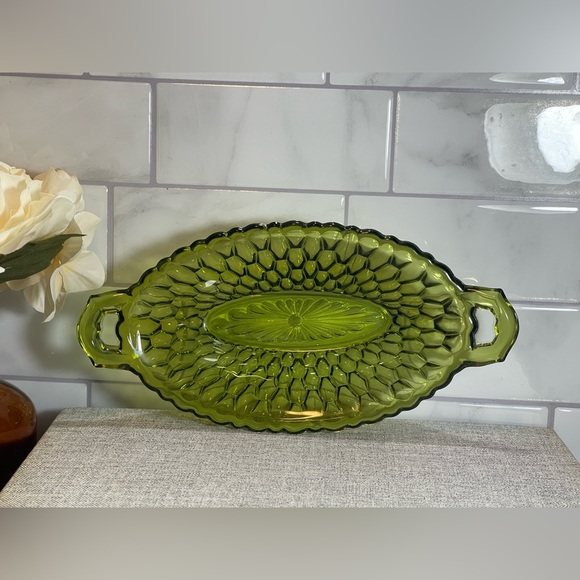 Vintage Indiana Green set of 2 serving bowls trinket bedroom or bathroom dishes - Picture 7 of 9